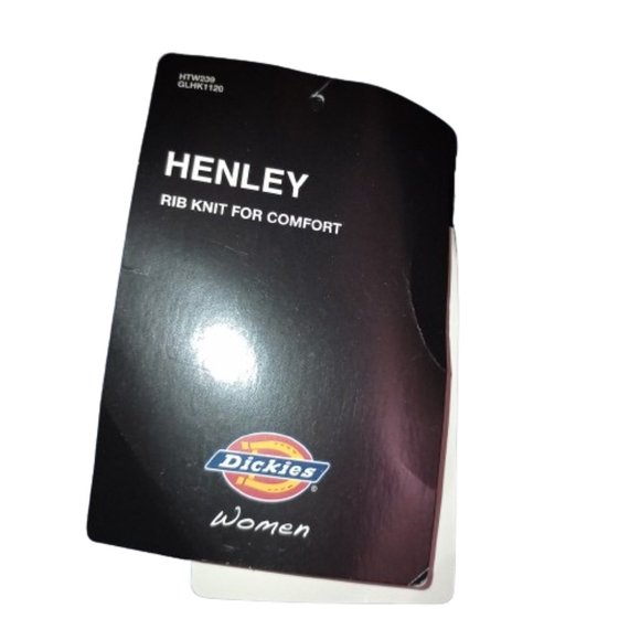 Dickies Women's Henley Long Sleeve Shirt Size Medium Color Dark Denim Blue NWT - Picture 5 of 6